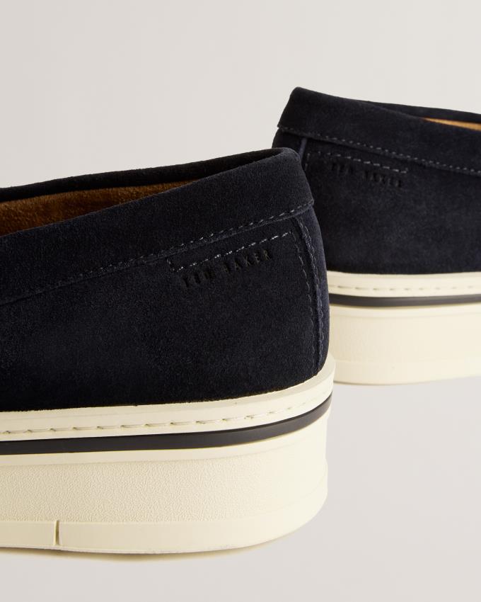 Mocassin Ted Baker Suede Slip On Chunky Bleu Marine Homme | SPE-37381963